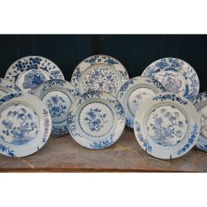 Set Of Two Dishes And Several Blue White XVIIIi Plates