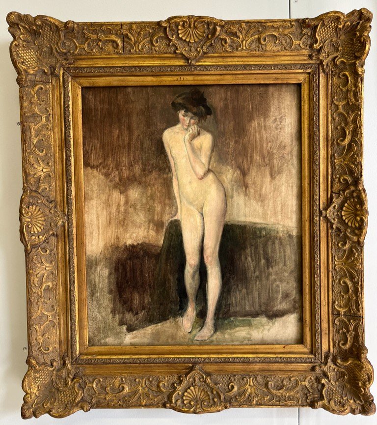 Huile Sur Toile - Jeune Fille Nue