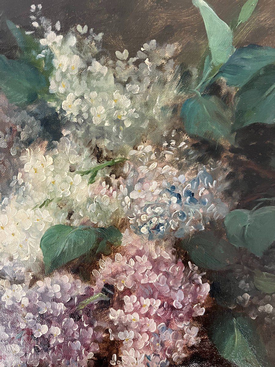 Lilac Bouquet - Oil On Canvas-photo-1