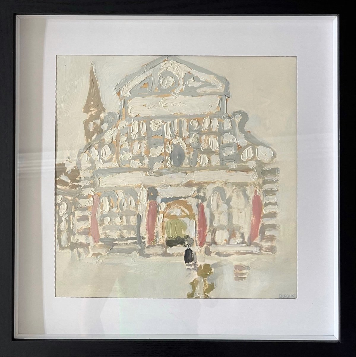 P Coquet (1926-2021), Church In Florence, 20th Century, Oil On Paper, Signed, 33x33cm, With Frame