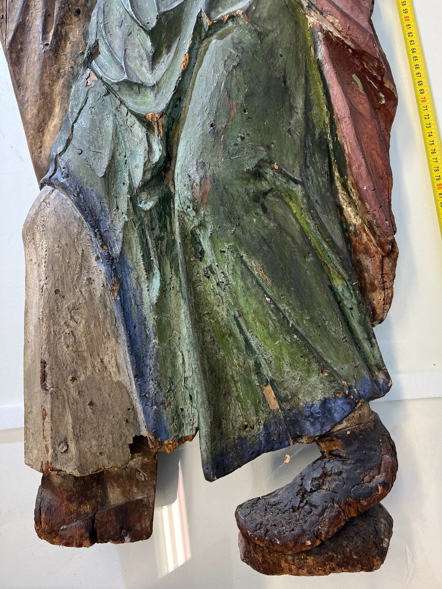 Saint Christopher - Polychrome Wood Sculpture-photo-4