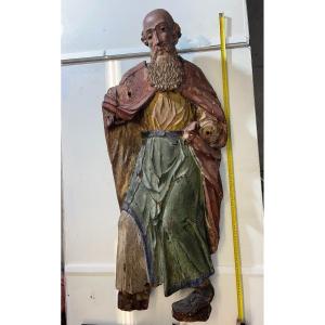 Saint Christopher - Polychrome Wood Sculpture