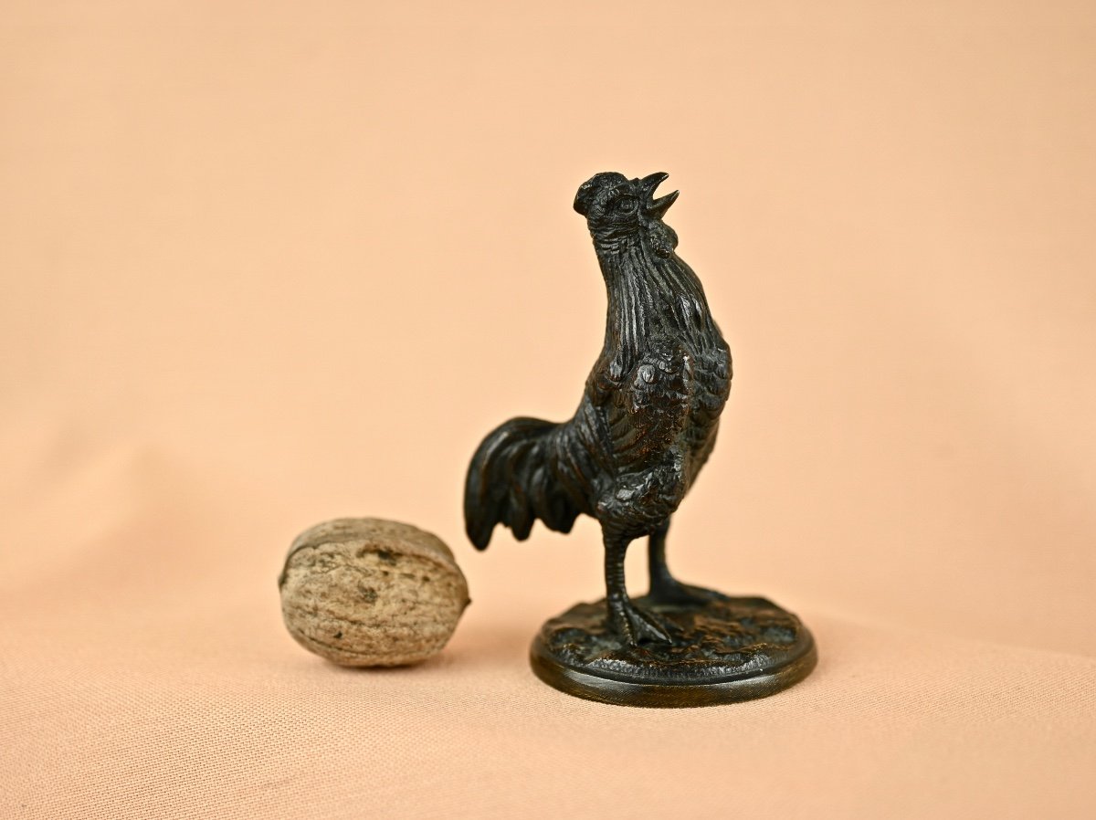Petit Bronze Coq Chantant-photo-2
