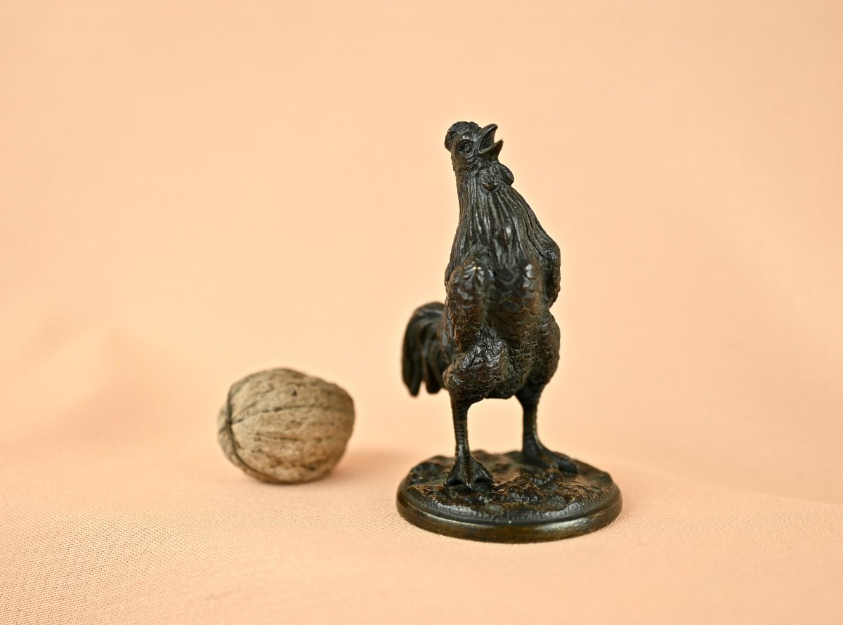 Petit Bronze Coq Chantant-photo-4