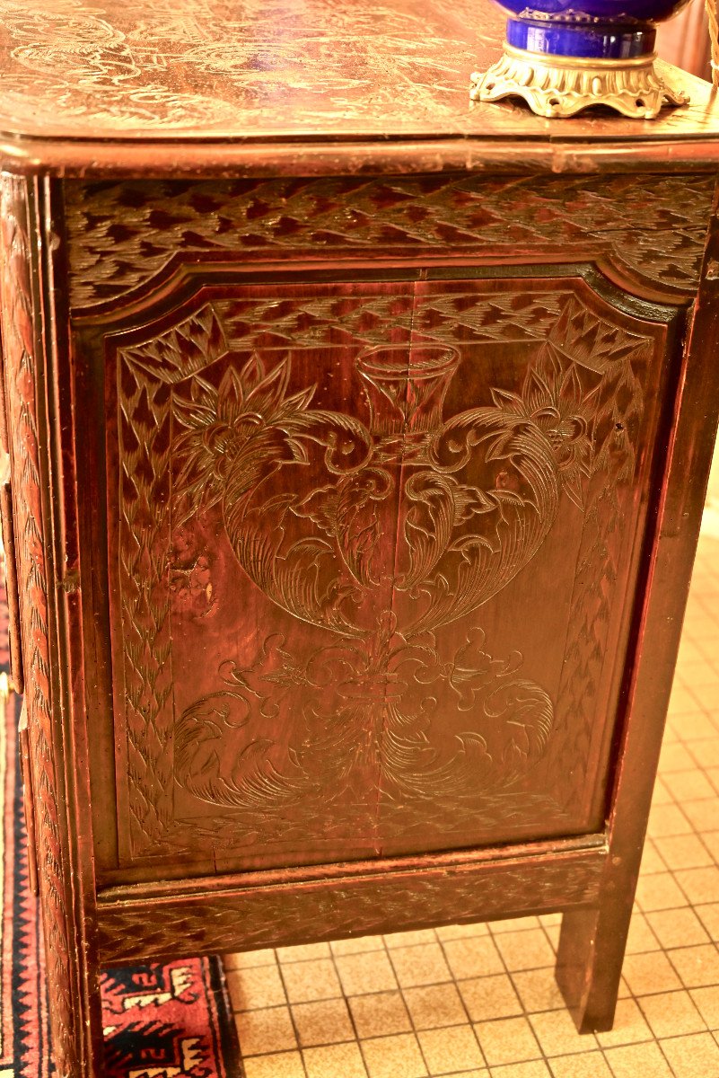 Carved Parisian Chest Of Drawers By Jb Fromageau -photo-3