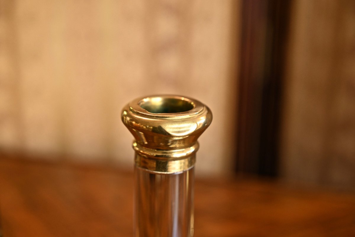 Small Pair Of Crystal Candlesticks-photo-2