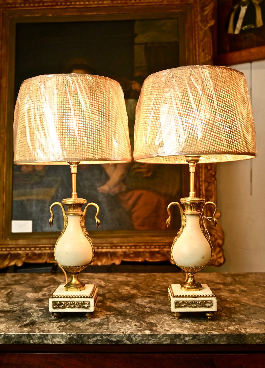 Pair Of Louis XVI Style Cassolettes Mounted As A Lamp