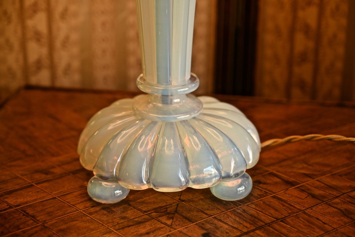 Pied de Lampe Verre Opalescent 1930 Etling ?-photo-2