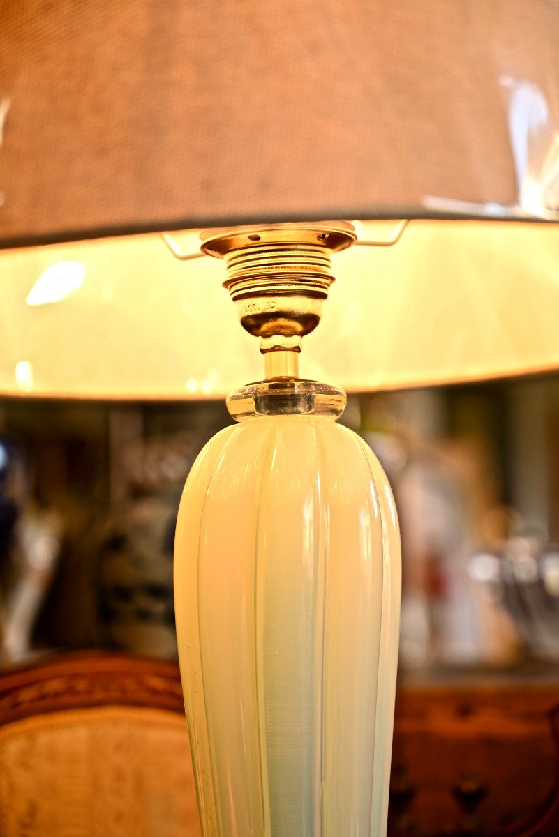 Pied de Lampe Verre Opalescent 1930 Etling ?-photo-3