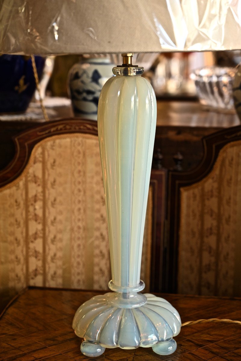 Pied de Lampe Verre Opalescent 1930 Etling ?-photo-4