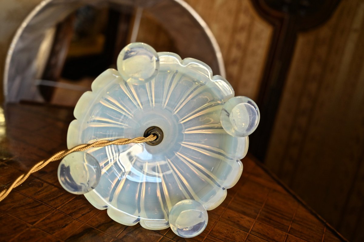 Pied de Lampe Verre Opalescent 1930 Etling ?-photo-1