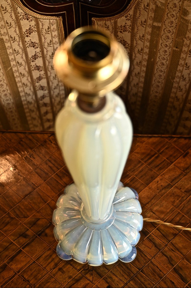 Pied de Lampe Verre Opalescent 1930 Etling ?-photo-2