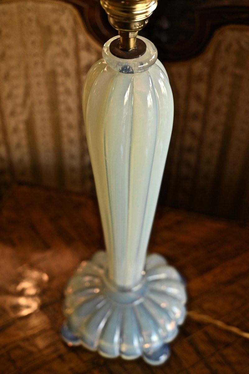 Pied de Lampe Verre Opalescent 1930 Etling ?-photo-3