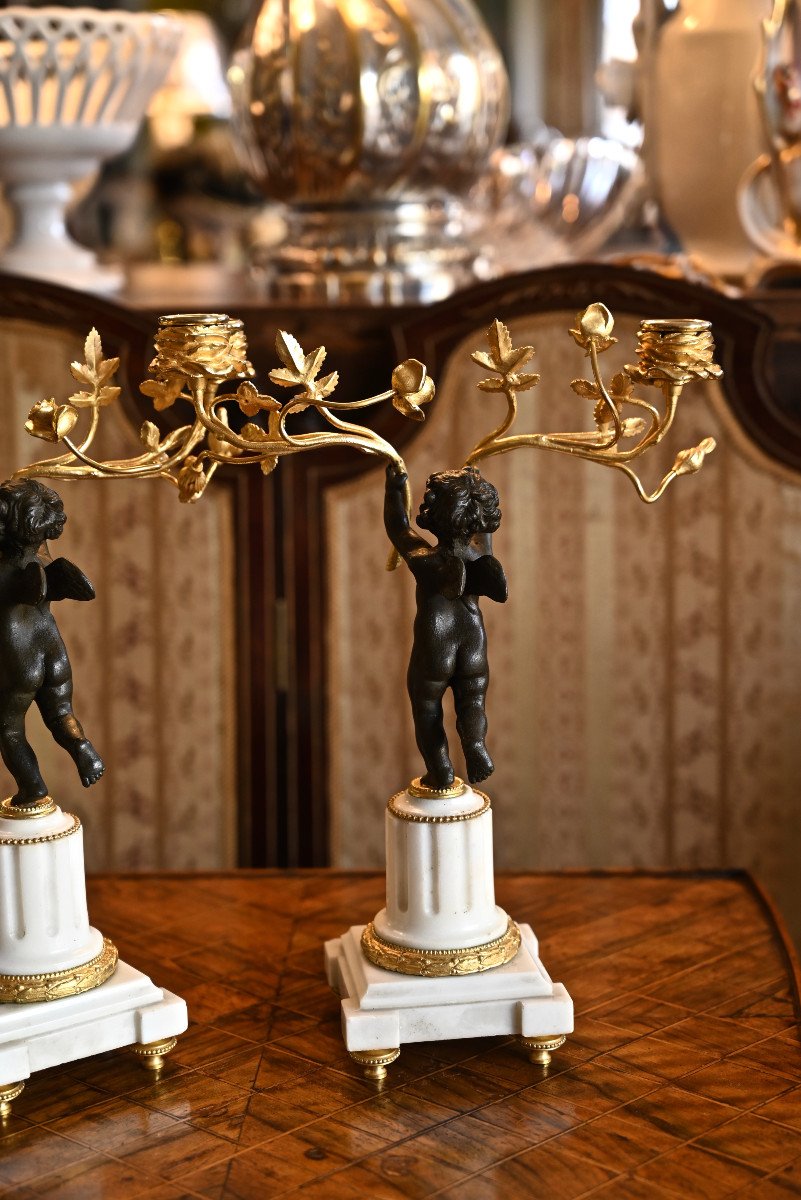 Pair Of Candelabra With Putti N III-photo-4