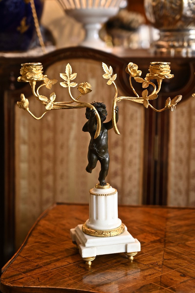 Pair Of Candelabra With Putti N III-photo-4