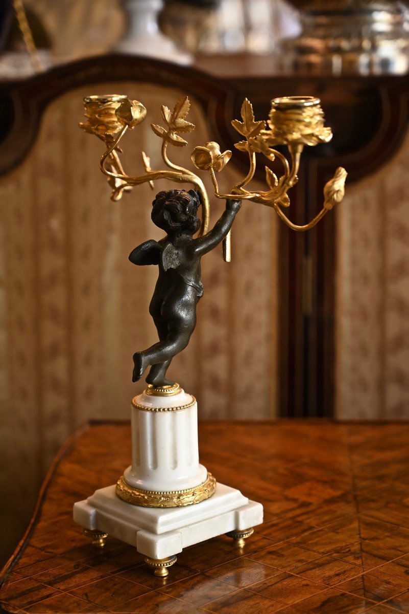 Pair Of Candelabra With Putti N III-photo-5