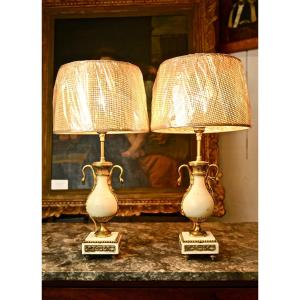 Pair Of Louis XVI Style Cassolettes Mounted As A Lamp