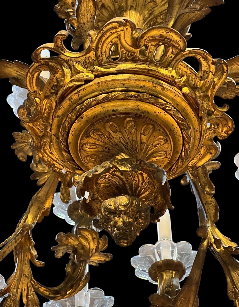 Large Louis XV Bronze Chandelier 19th Century Nap III Period-photo-5