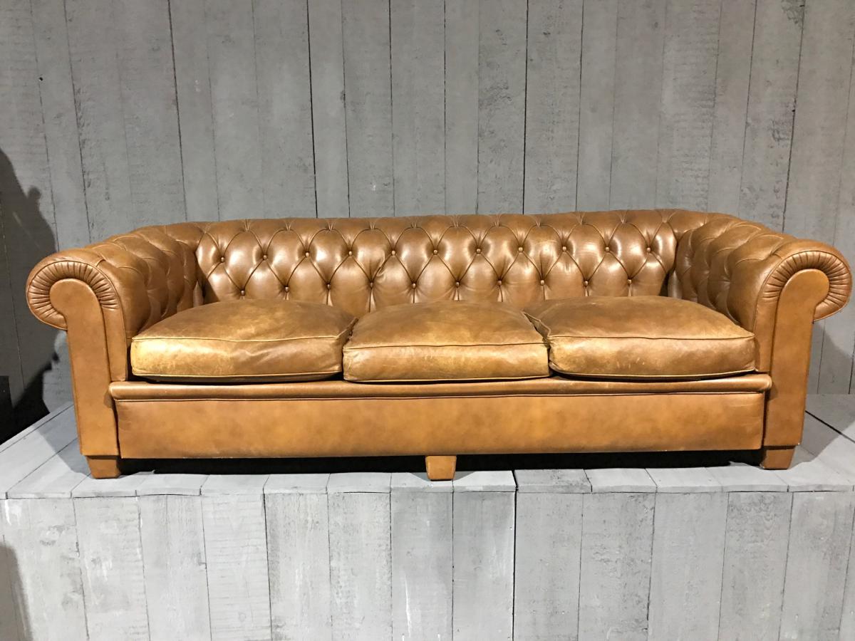 Leather Sofa Chesterfield 20 Eme Century-photo-2