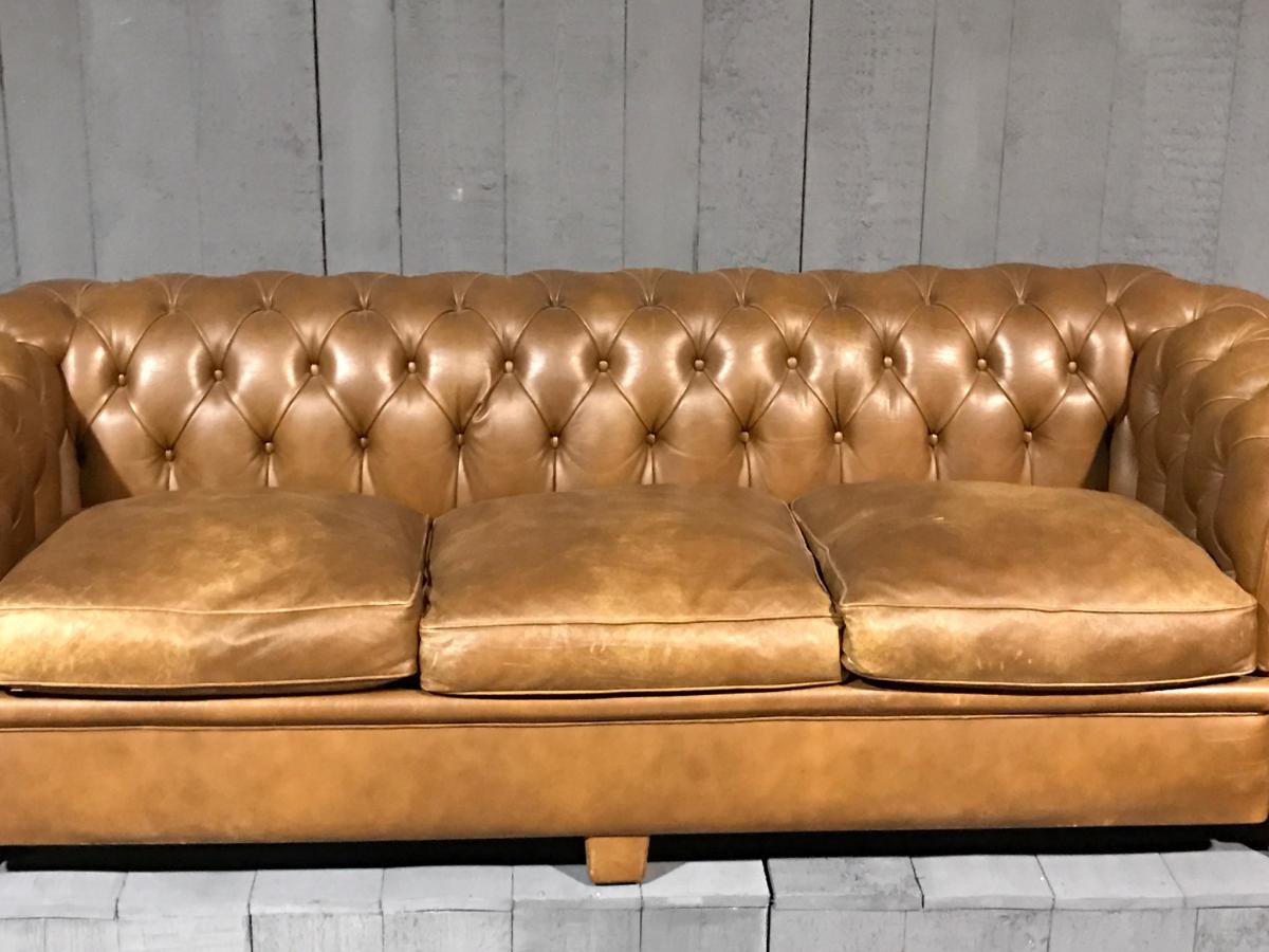 Leather Sofa Chesterfield 20 Eme Century-photo-1