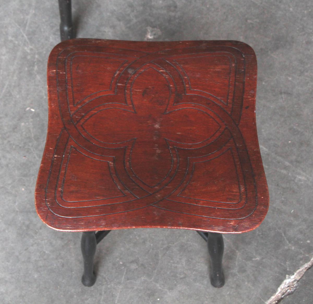 Table Thonet Et Son Tabouret-photo-3