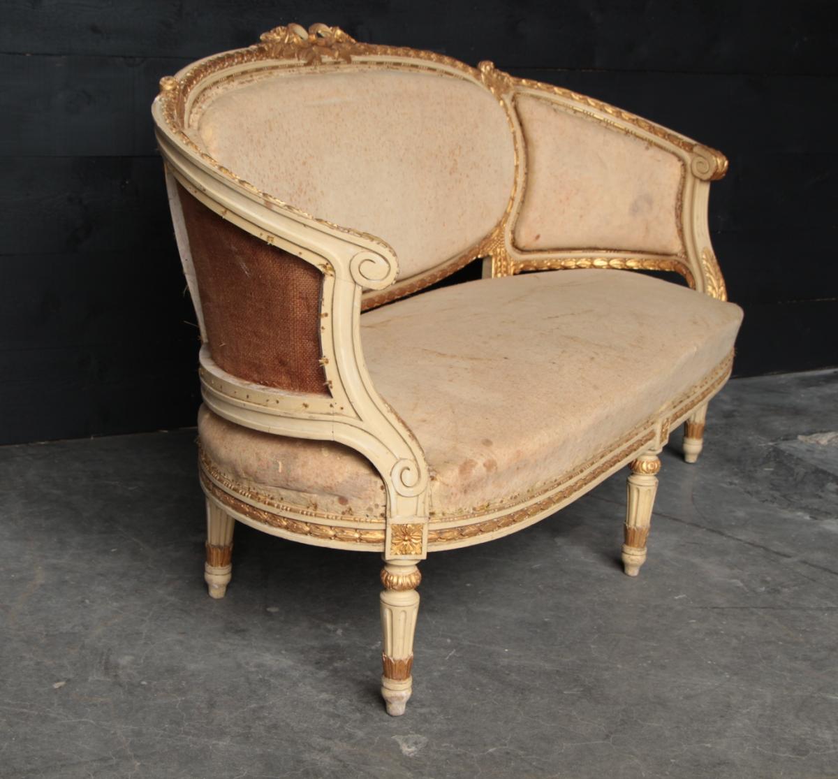 Louis XVI Style Trash Can Sofa Napoleon III-photo-4