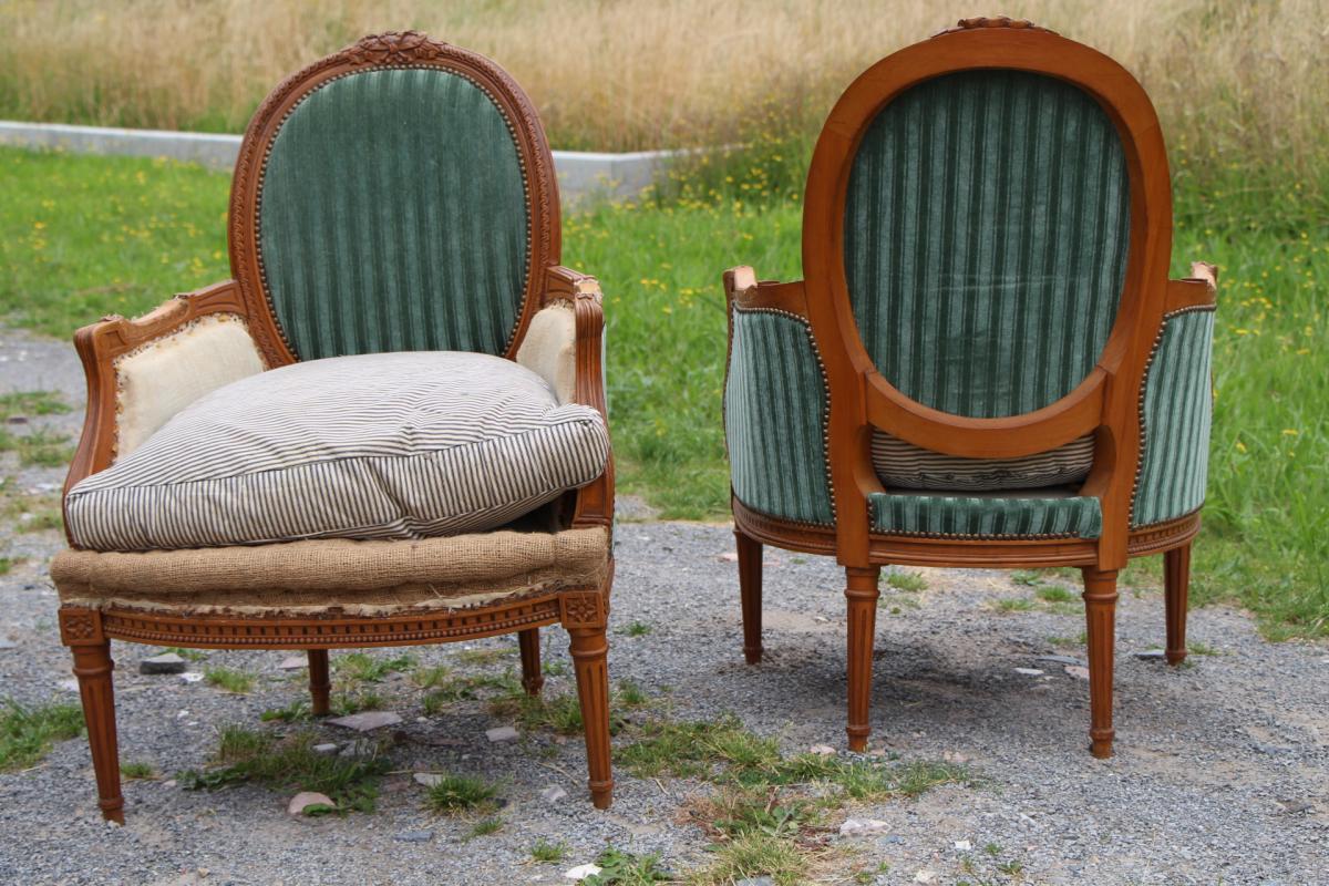 Pair Of Bergeres Louis XVI Style-photo-4