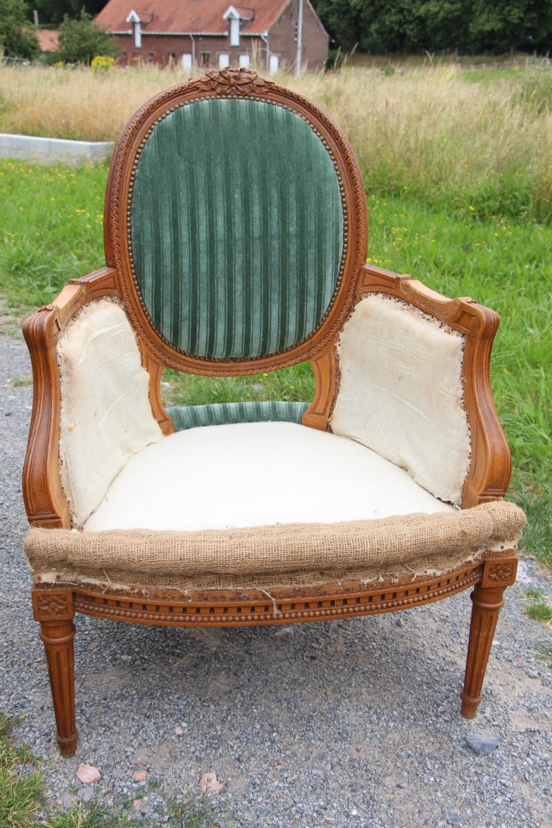 Pair Of Bergeres Louis XVI Style-photo-1