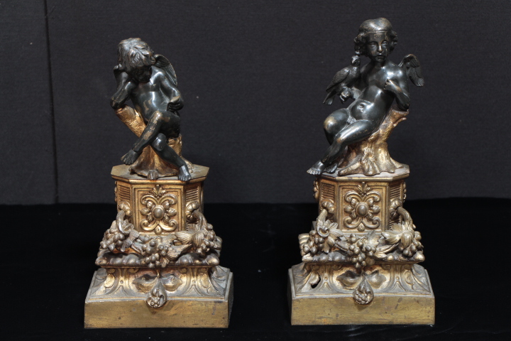 Pair Of Chenets Bronze Napoleon III Period