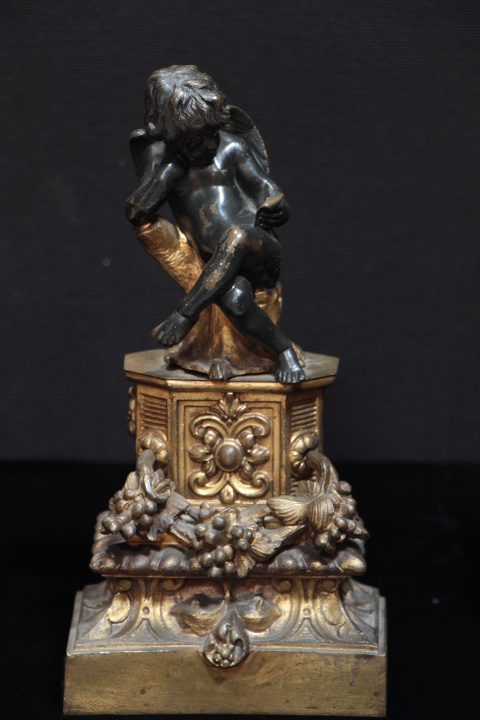 Pair Of Chenets Bronze Napoleon III Period-photo-2