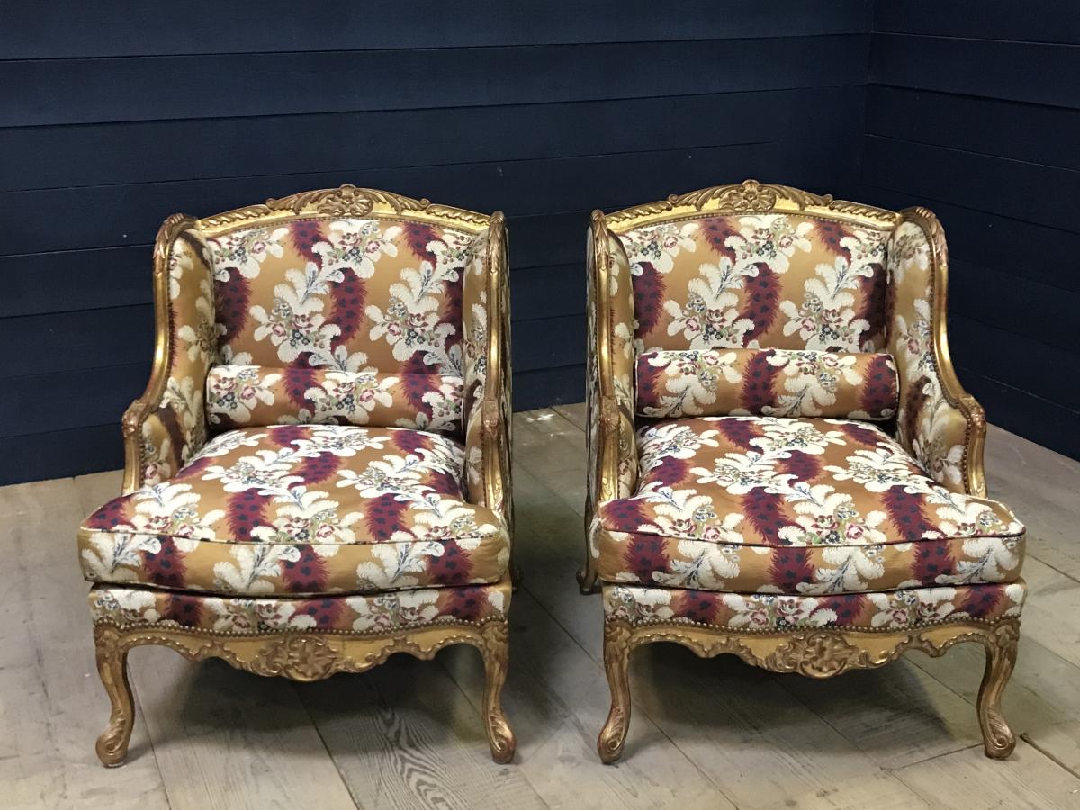 Pair Of Bergeres Style Louis XV