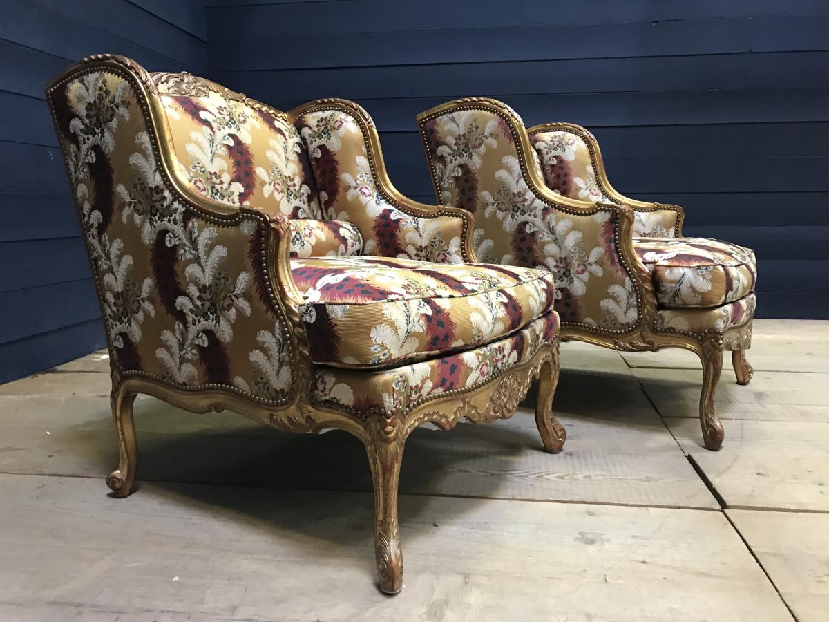 Pair Of Bergeres Style Louis XV-photo-2