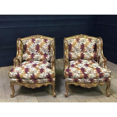 Pair Of Bergeres Style Louis XV