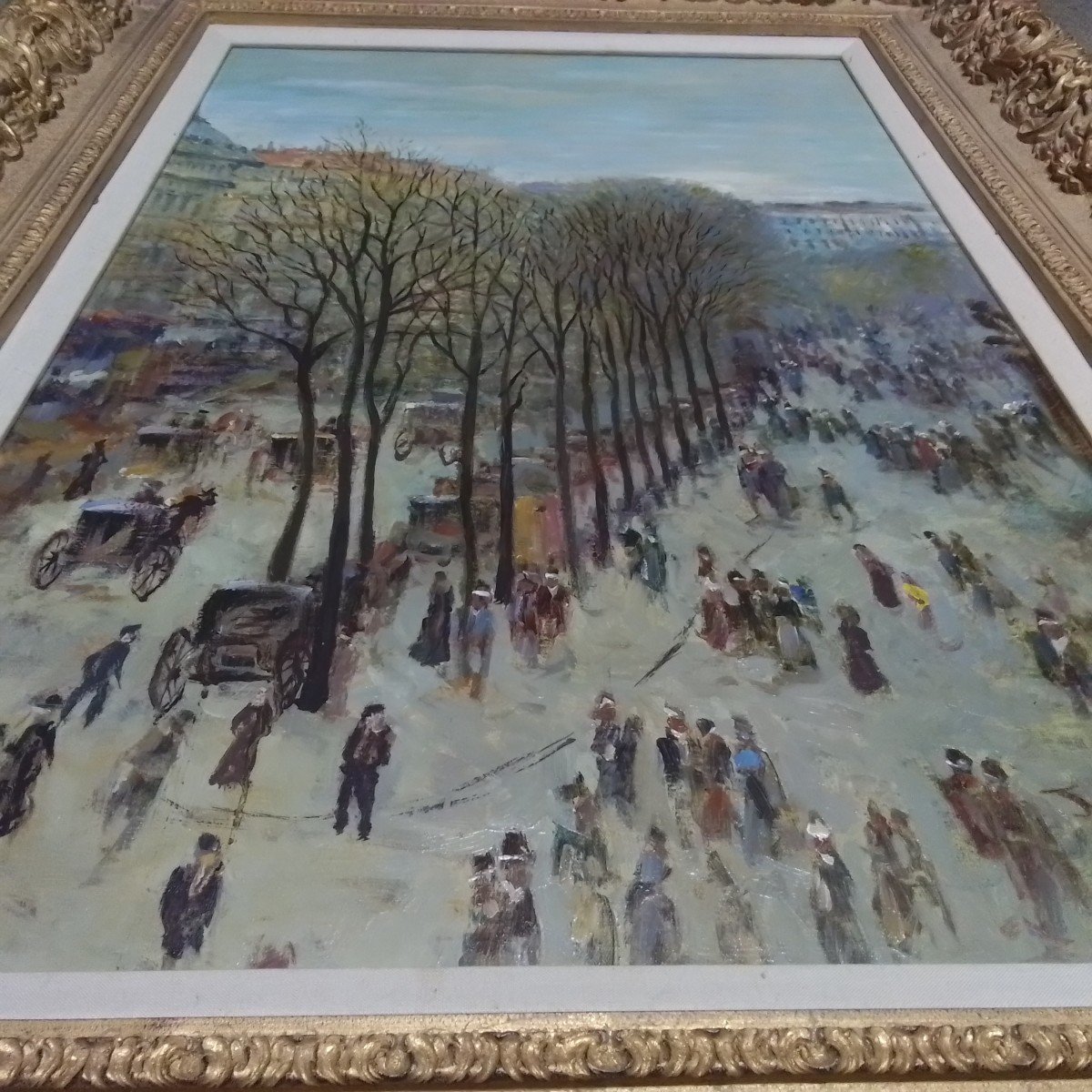 Paris,  ”Vue sur les Boulevards”. (Blvd Des Capucines). Jacques Deveau. HST 122 X 92 cm-photo-2