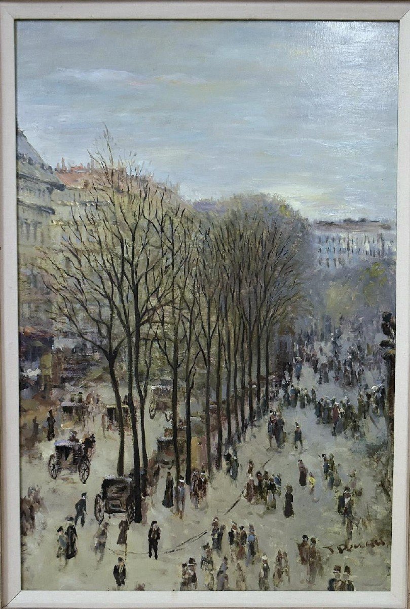 Paris, View Of The Boulevard Des Capucines. Jacques Deveau. Hst 122 X 92 Cm