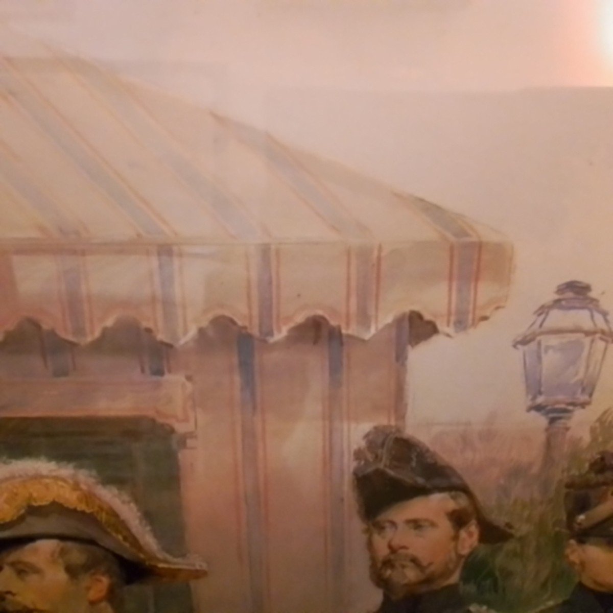 EDOUARD DETAILLE 1848+1912 Napoleon III - Revue au camp de Chalon. Gouache 73 X 66 cm-photo-6