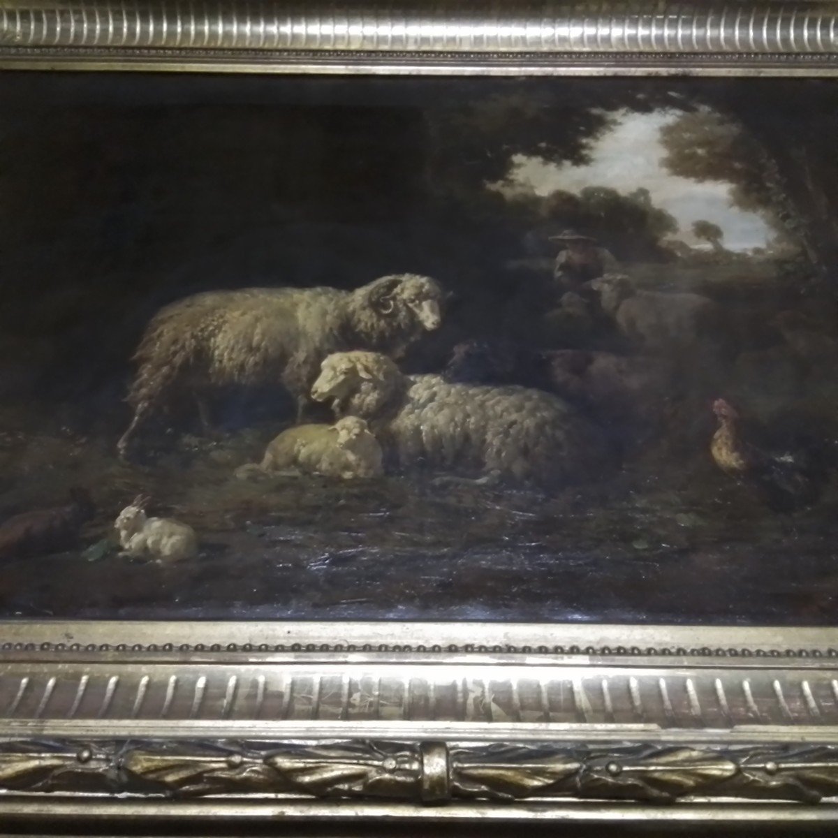 Louis Reinhardt 1849+1870 Shepherdess And Its Sheep Hst. 65 X 90 Cm-photo-3