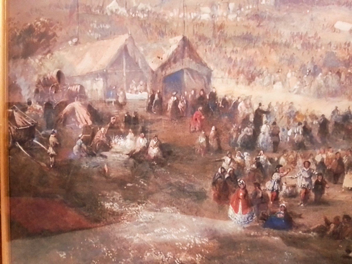 Thomas Coleman Dibdin (1810+1893) Festival De Plein Air. Aquarelle/gouache. 53 X 74 Cm-photo-4