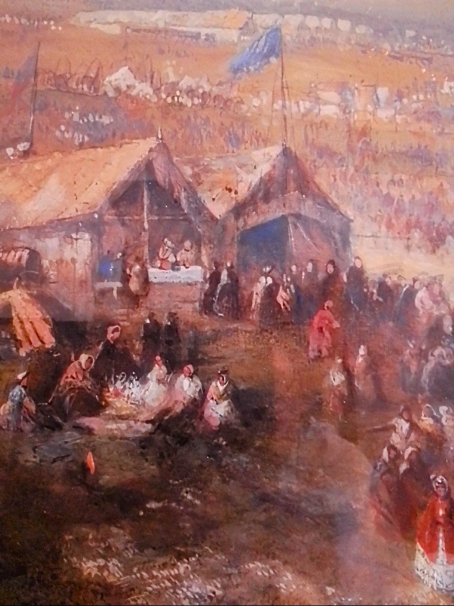 Thomas Coleman Dibdin (1810+1893) Festival De Plein Air. Aquarelle/gouache. 53 X 74 Cm