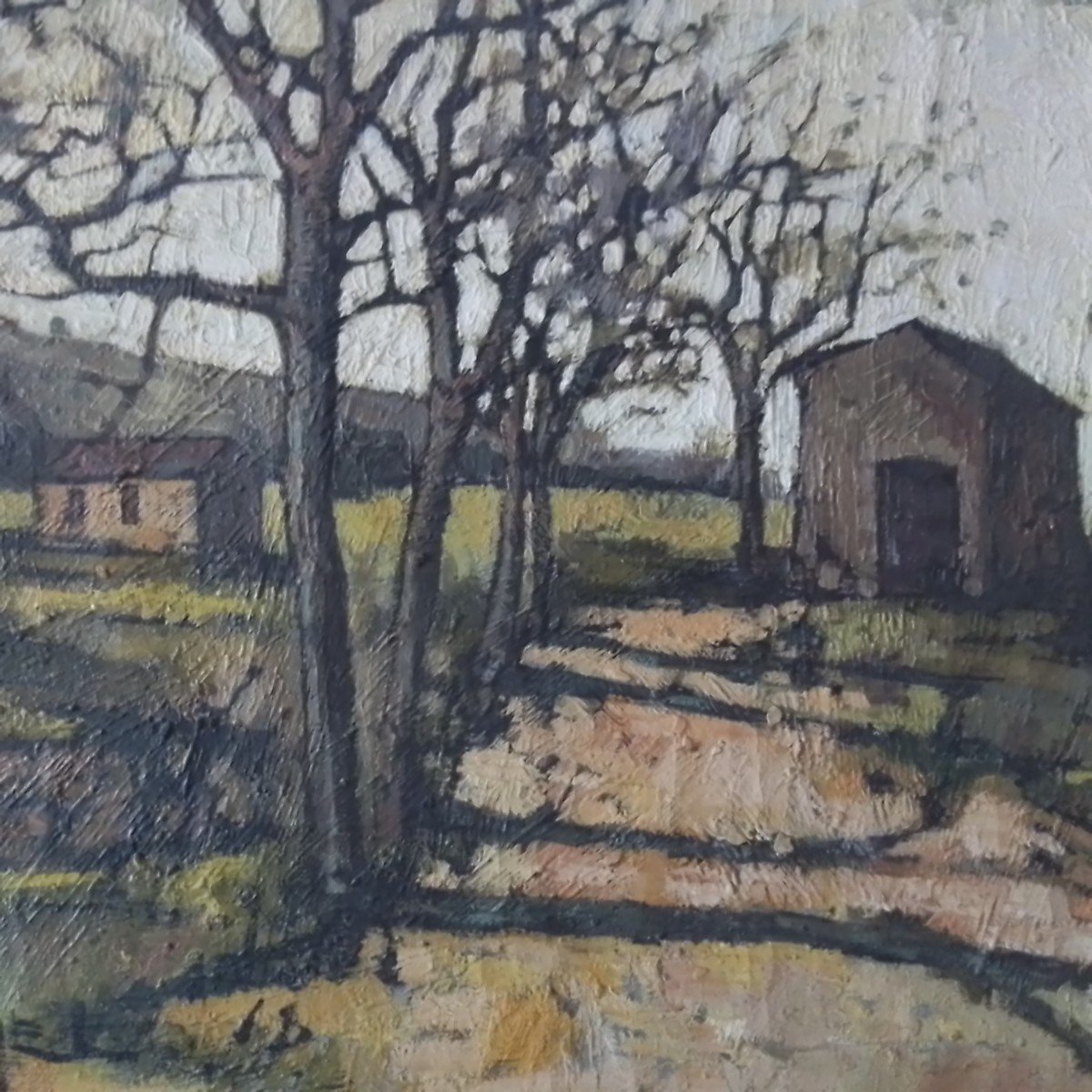 Jacques Pergel (1924+2023) Paysage Avec Maisons. HST. 60 X 91 Cm-photo-3