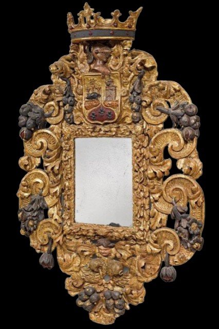 Exceptional, Large Castle Mirror, Baroque 17thc. (210 Cm).-photo-4