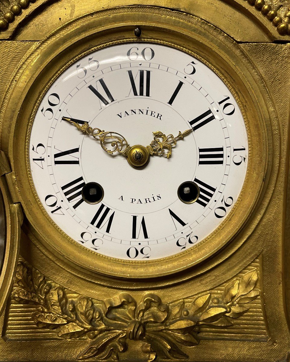 Pretty Pendulum In Gilt Bronze, Vannier à Paris 19thc.-photo-4