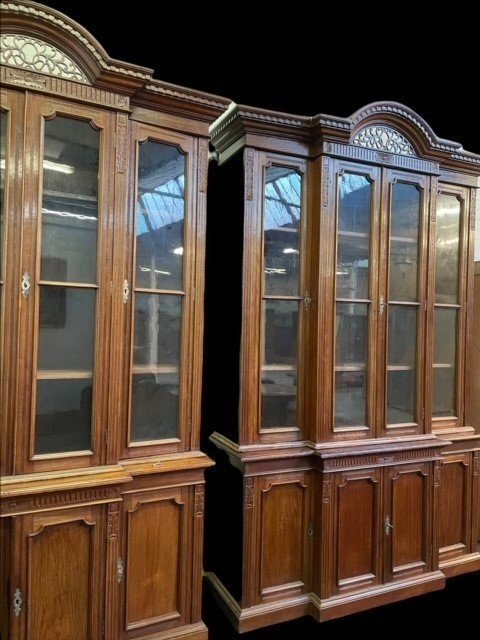 Rare Pair Of Large 19th Century Teak Bookcases.-photo-3