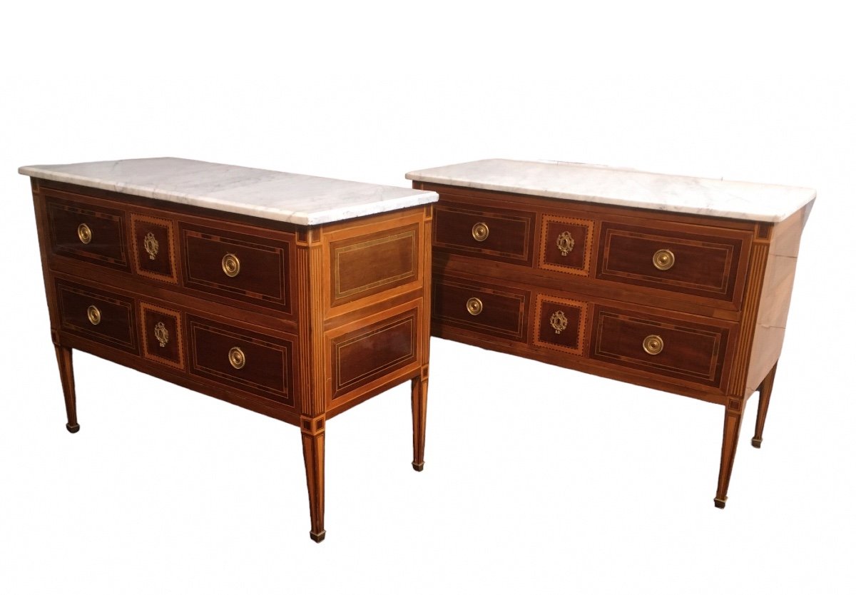 Two Elegant Large 18th Century Italian Commodes-photo-1