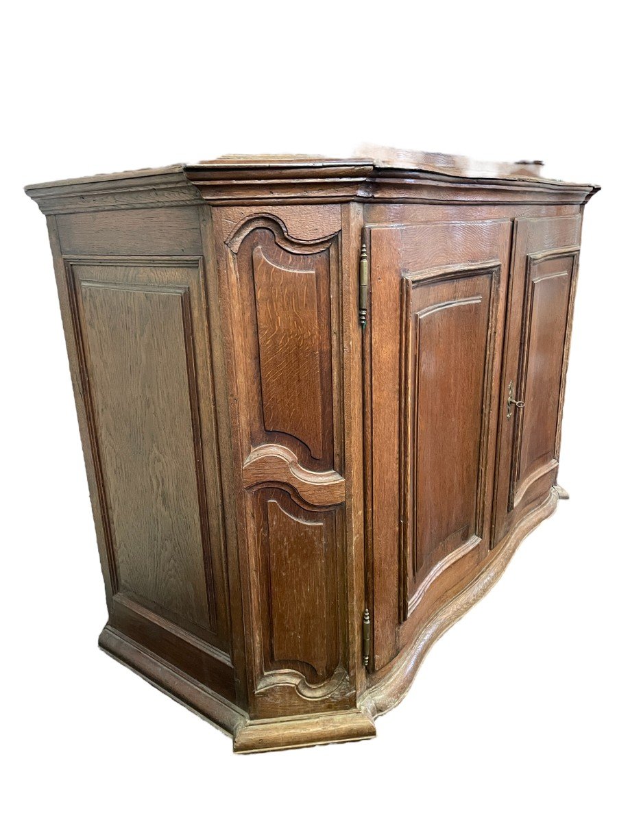 Showcase With 4 Curved Doors In Oak 18thc.-photo-1