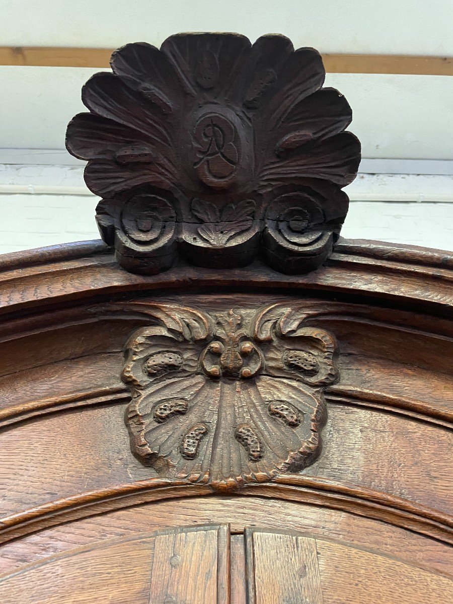 Showcase With 4 Curved Doors In Oak 18thc.-photo-3