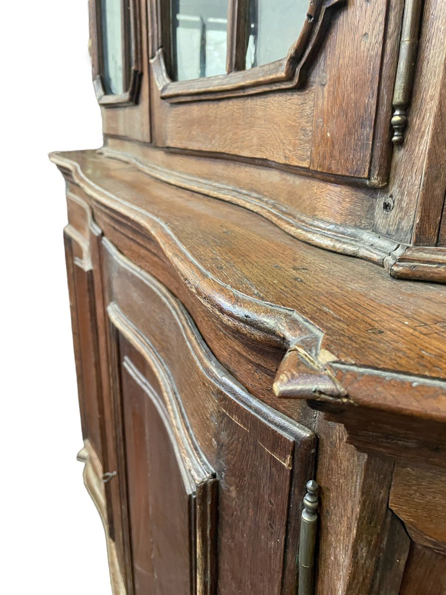 Showcase With 4 Curved Doors In Oak 18thc.-photo-5