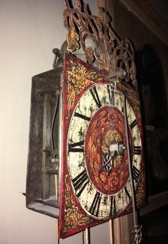 Wrought Iron Wall Clock Circa 1700-photo-2