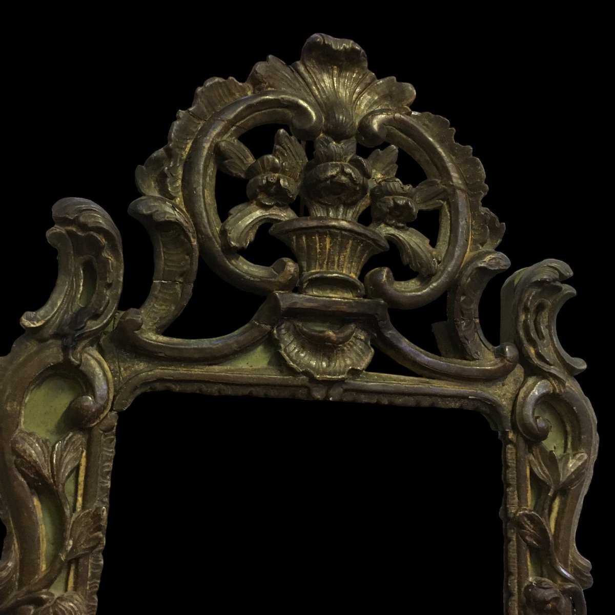 18th Century Golden Wood Wedding Mirror 118x67 Cm-photo-6