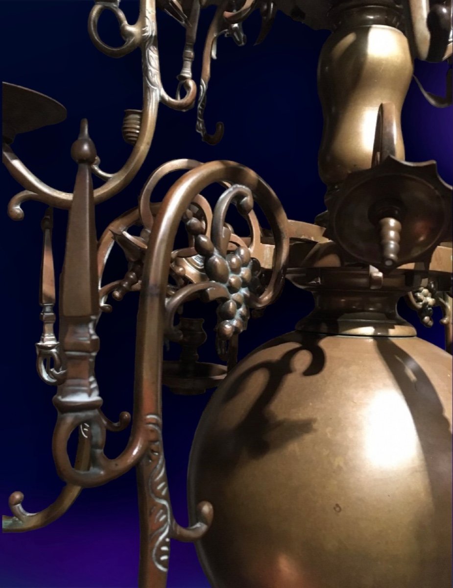 Double  Bronze Chandelier Circa 1860-photo-2